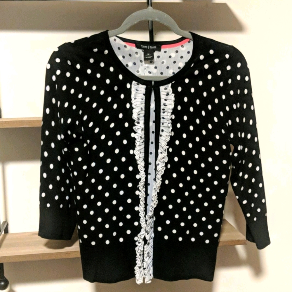 White House Black Market Polka Dot Cardigan
